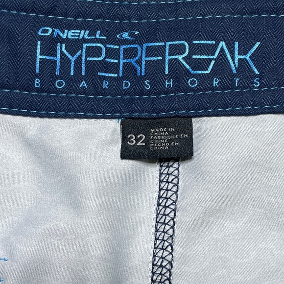 Oneill Hyperfreak Board Shorts Men Size 32 Swim Trunks Unlined Blue Stretch - Picture 6 of 9
